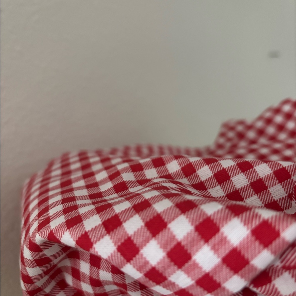 Red Gingham Kitchen One Bowl Cover FARMHOUSE NWT Hand Crafted Final Sale - Picture 3 of 3